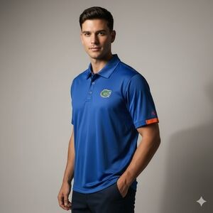 Colosseum Blue and Orange Men's Polo Shirt